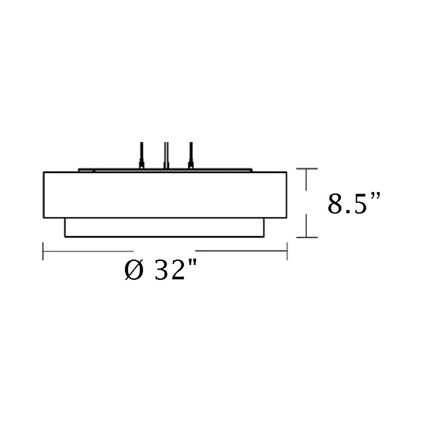 Sanibel LED Pendant Light - line drawing.