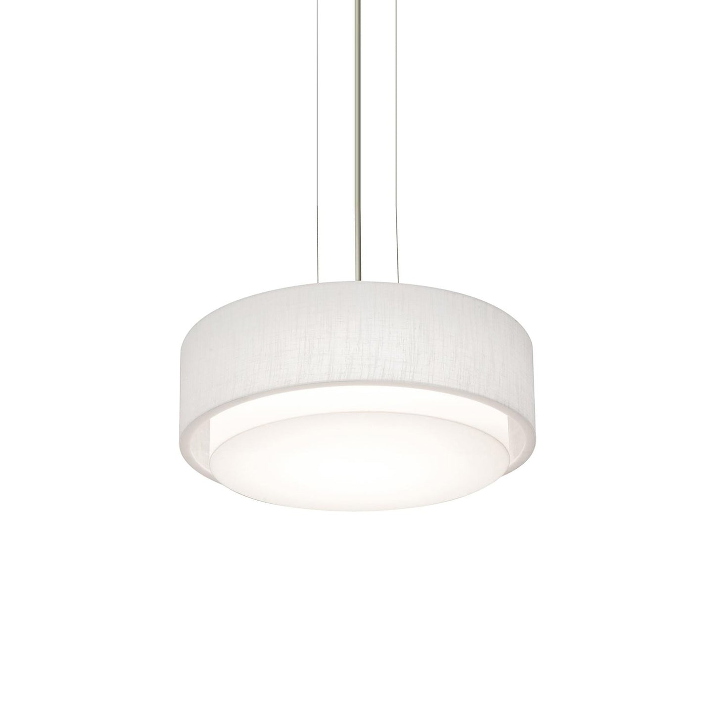 Sanibel Pendant Light in Satin Nickel/Linen White (16-Inch).