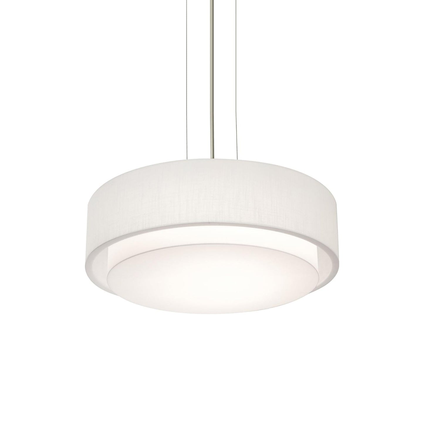 Sanibel Pendant Light in Satin Nickel/Linen White (18-Inch).