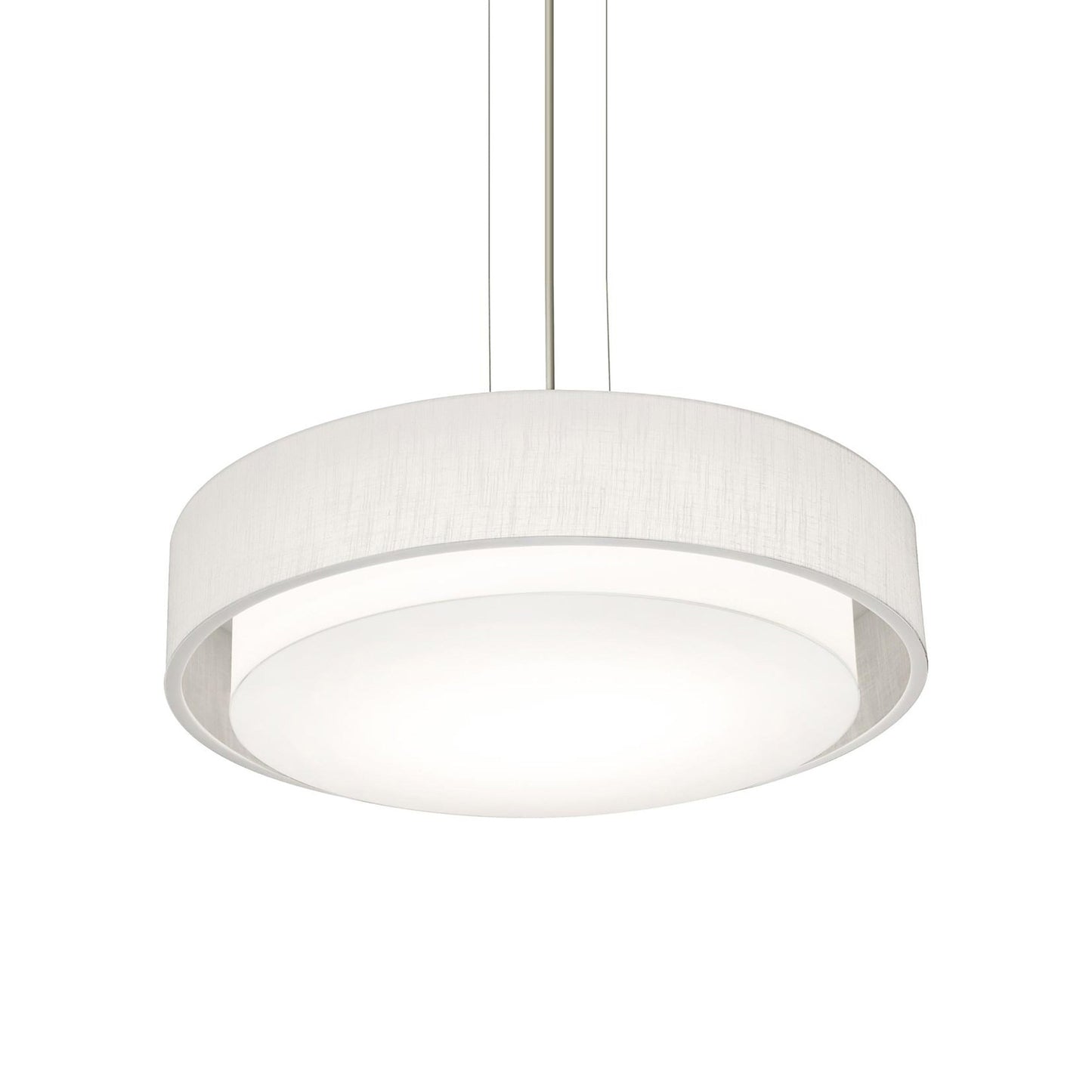 Sanibel Pendant Light in Satin Nickel/Linen White (23.25-Inch).