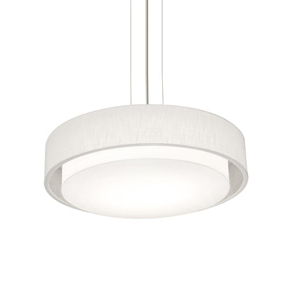 Sanibel Pendant Light in Satin Nickel/Linen White (23.25-Inch).
