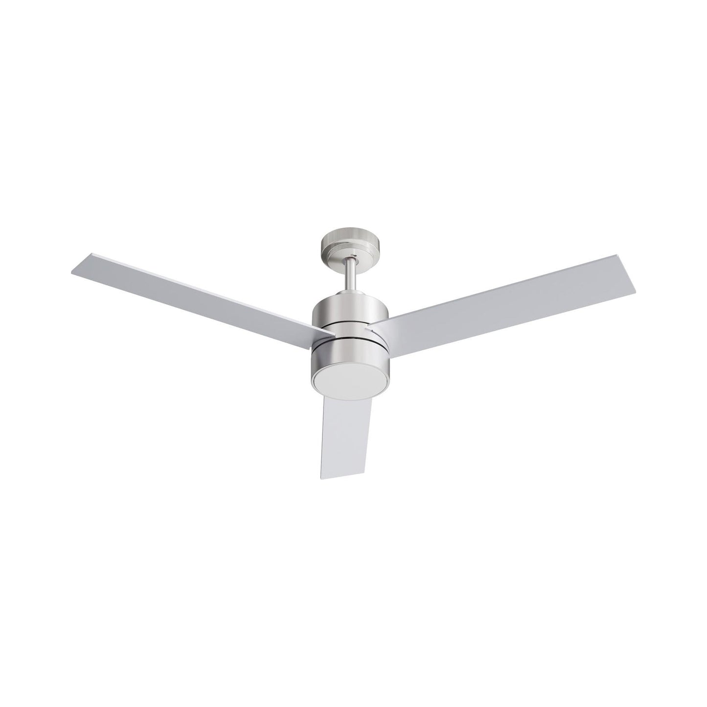 Santo LED Ceiling Fan in Satin Nickel.