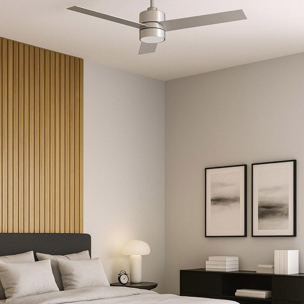 Santo LED Ceiling Fan in bedroom.
