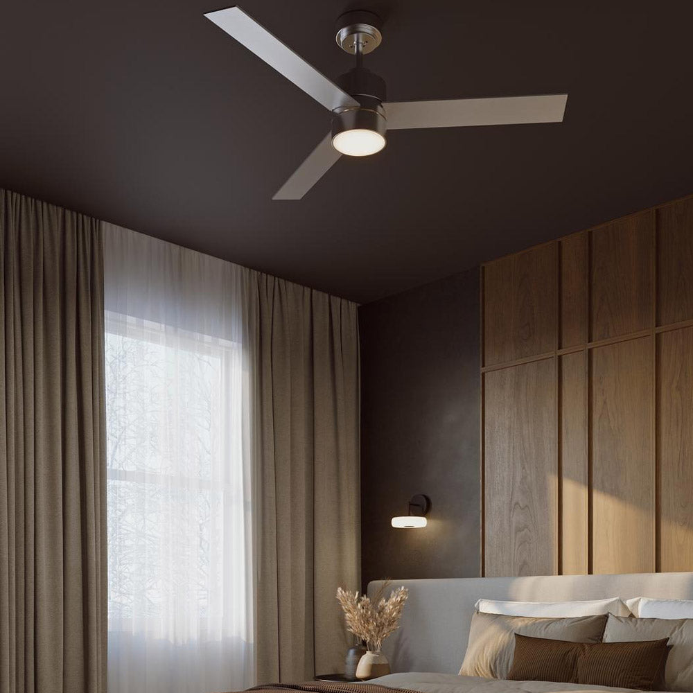 Santo LED Ceiling Fan in bedroom.
