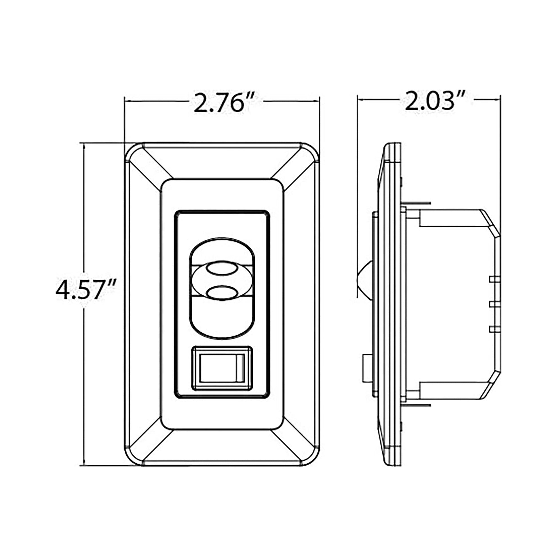 Santo Wall Switch - line drawing.