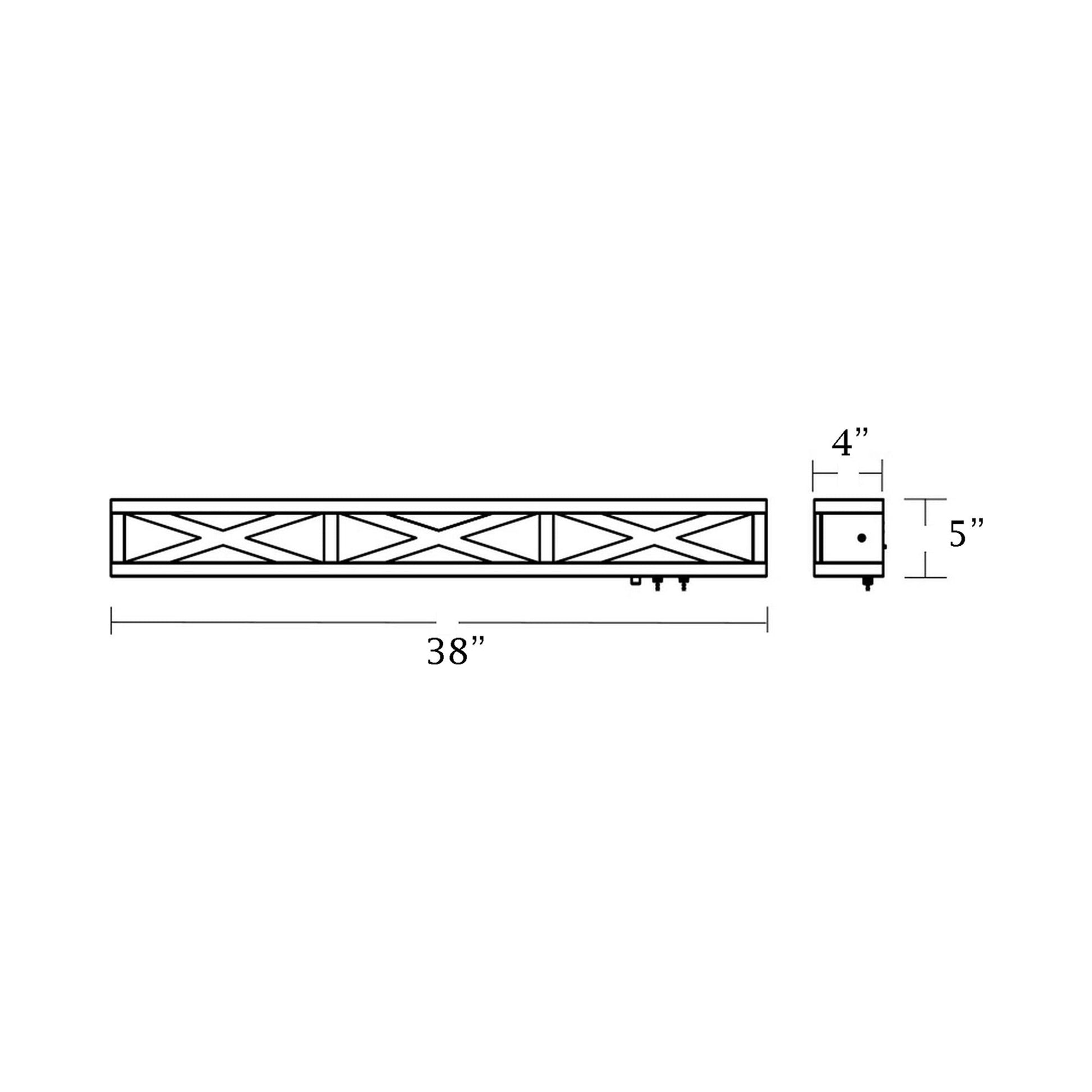 Scott LED Overbed Wall Light - line drawing.