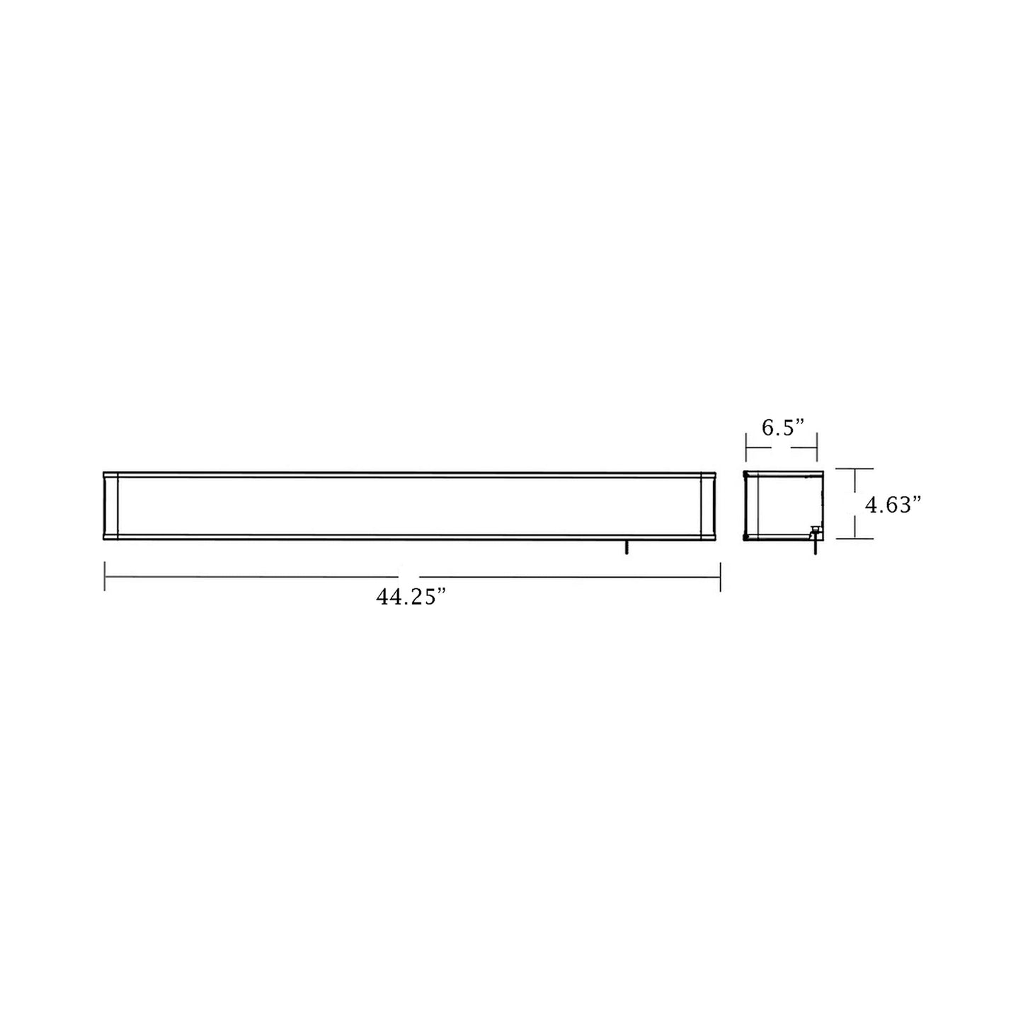Sheridan LED Overbed Wall Light - line drawing.