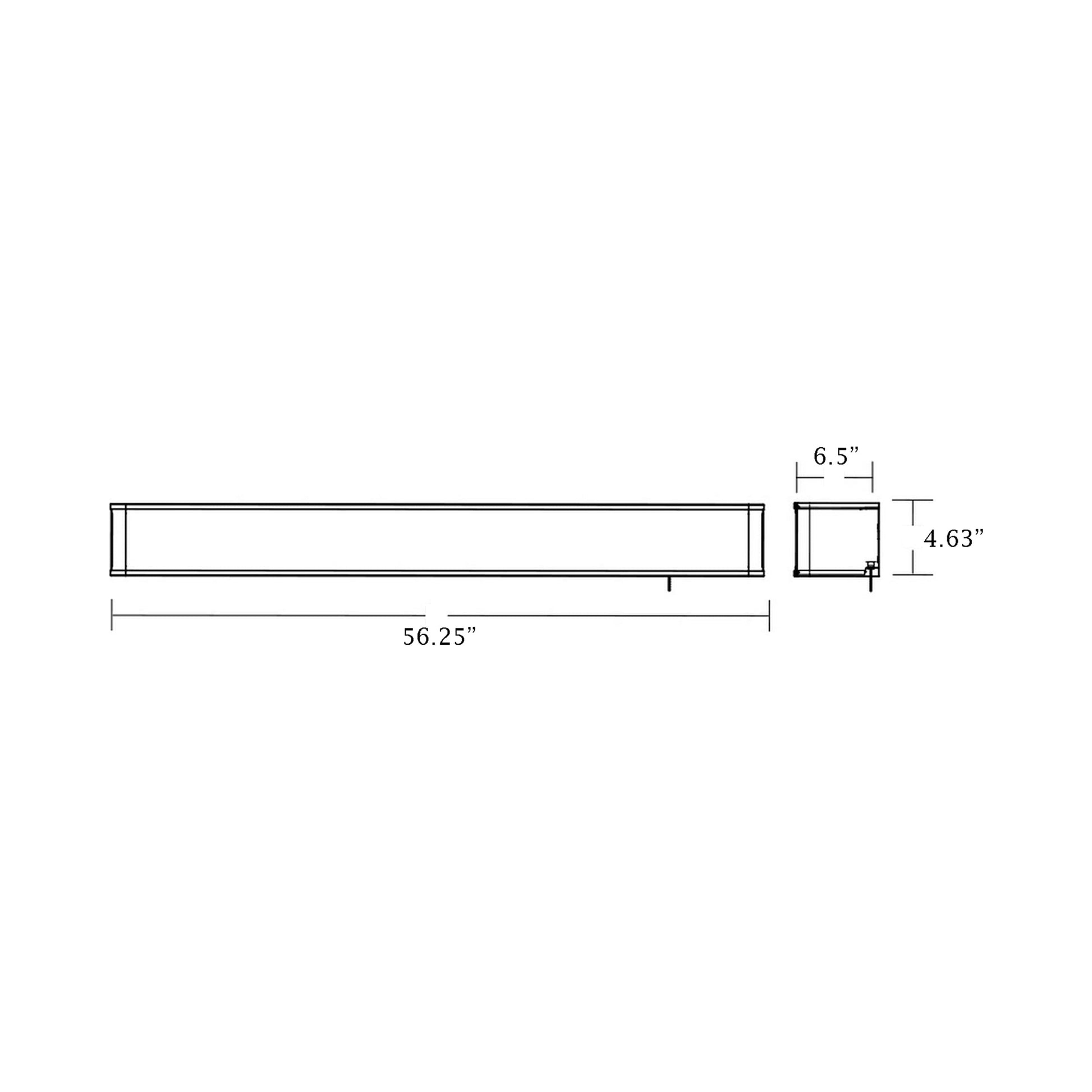 Sheridan LED Overbed Wall Light - line drawing.