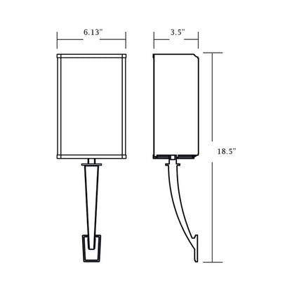Sheridan LED Single Arm Wall Light - line drawing.