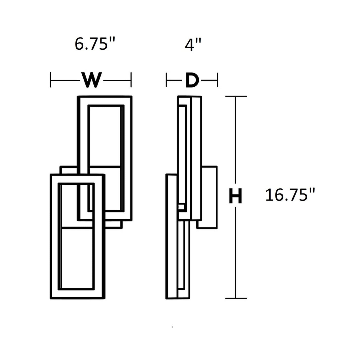 Sia LED Wall Light - line drawing.