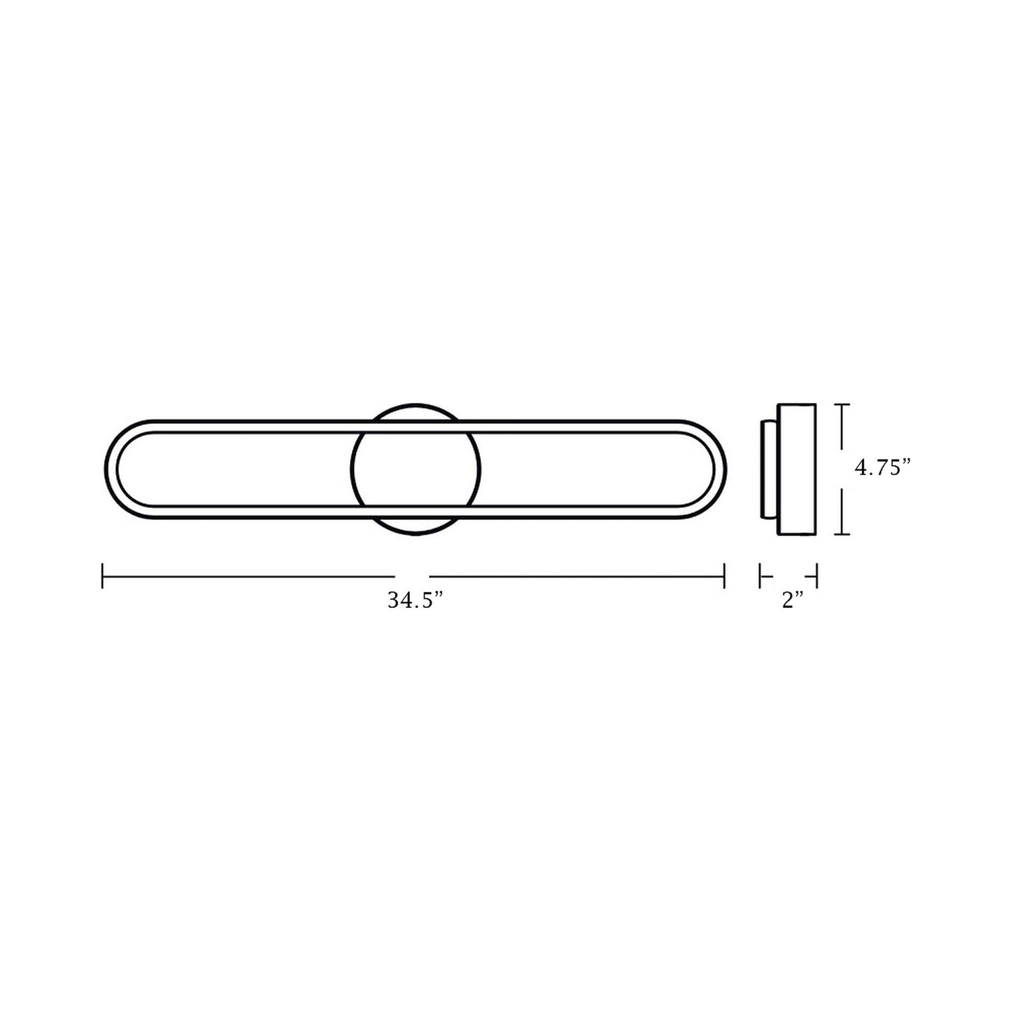 Sienna LED Bath Vanity Light - line drawing.