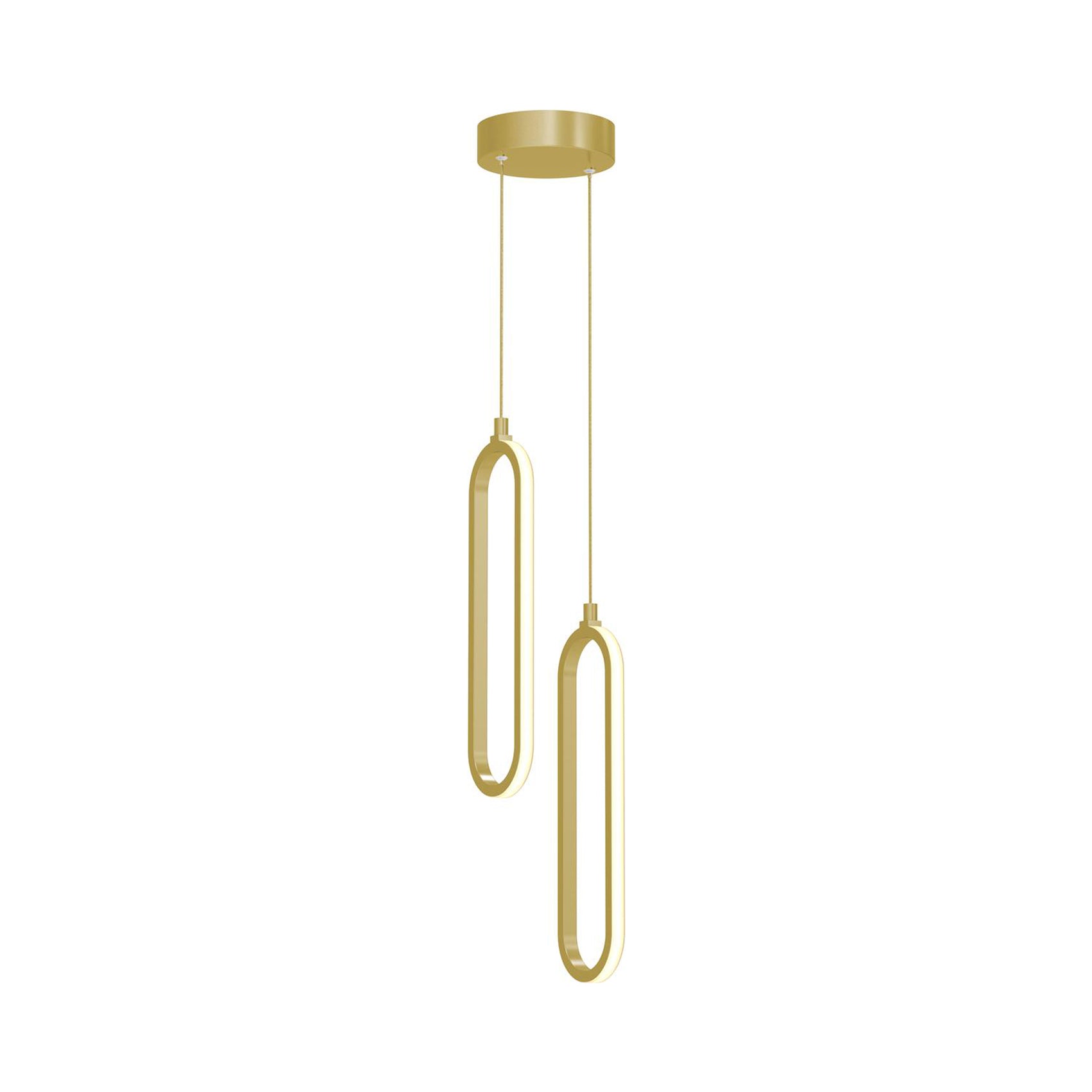 Sienna LED Mutli Light Pendant Light in Gold (2-Light/Small).