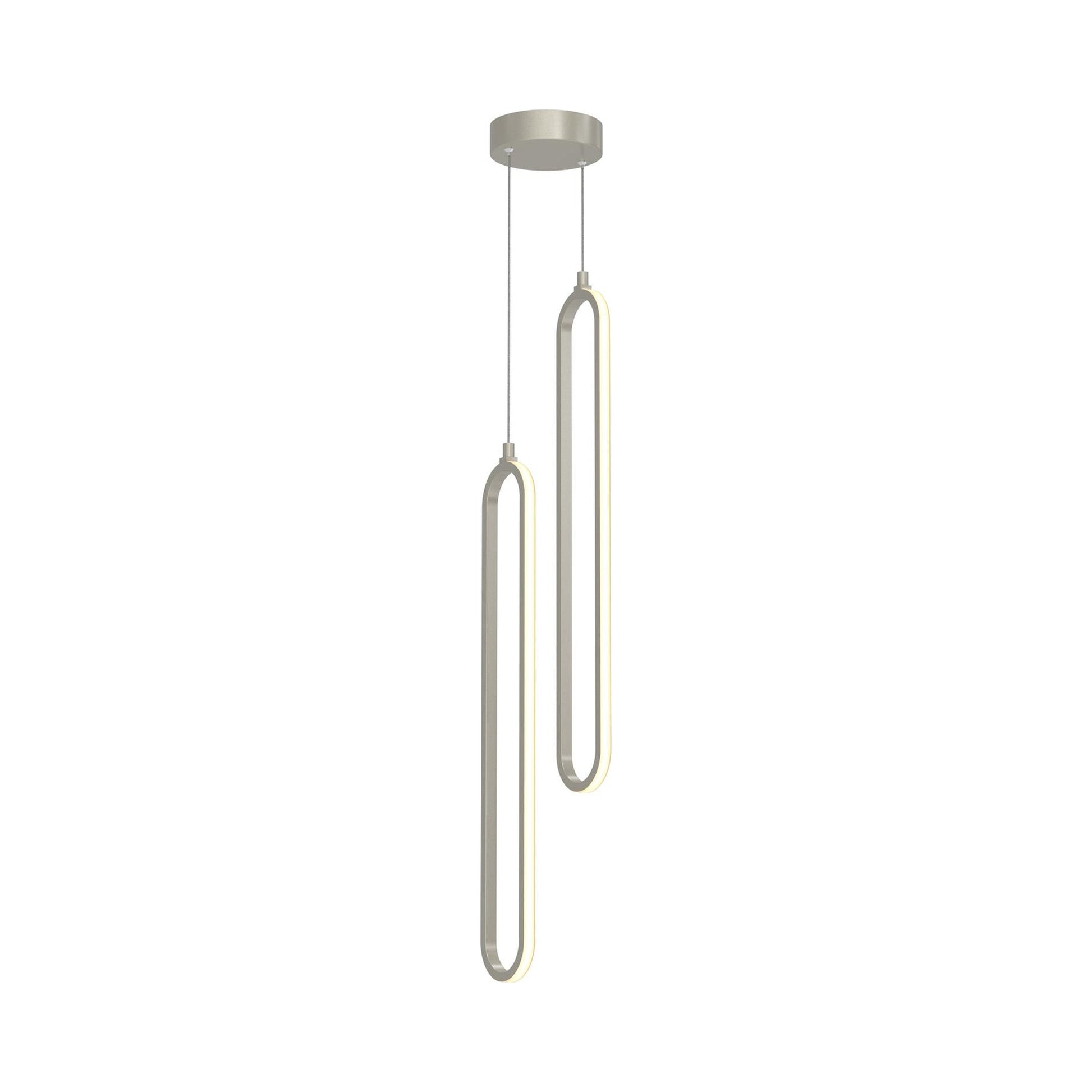 Sienna LED Mutli Light Pendant Light in Painted Nickel (2-Light/Large).