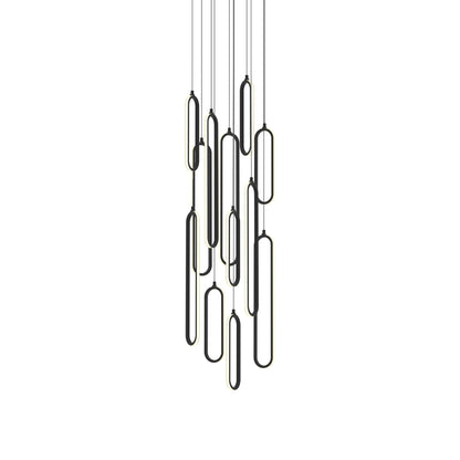 Sienna Round LED Pendant Light in Black (18-Inch).