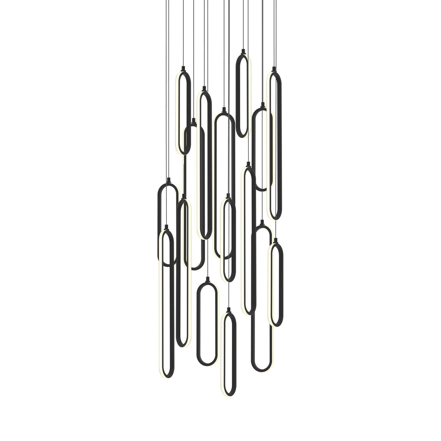 Sienna Round LED Pendant Light in Black (24-Inch).