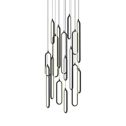 Sienna Round LED Pendant Light in Black (24-Inch).
