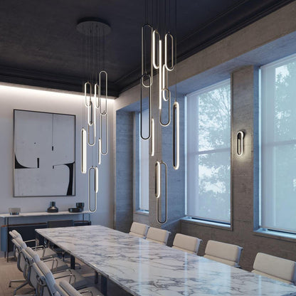Sienna Round LED Pendant Light in dining room.