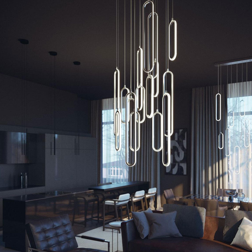 Sienna Round LED Pendant Light in living room.