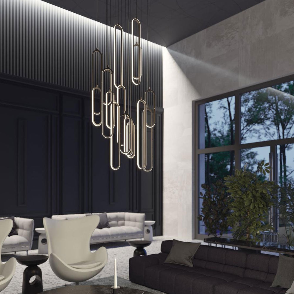 Sienna Round LED Pendant Light in living room.