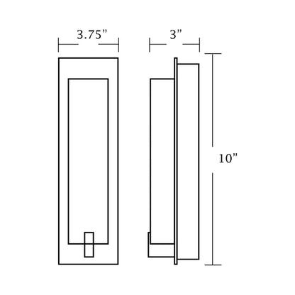 Sinclair LED Wall Light - line drawing.