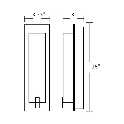 Sinclair LED Wall Light - line drawing.