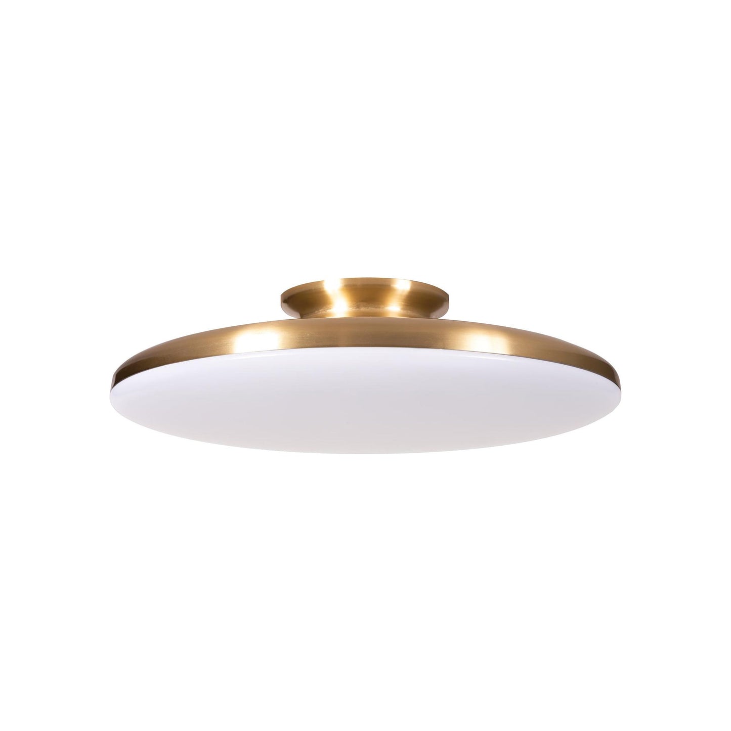 Skye LED Semi Flush Mount Ceiling Light in Satin Brass (15-Inch).