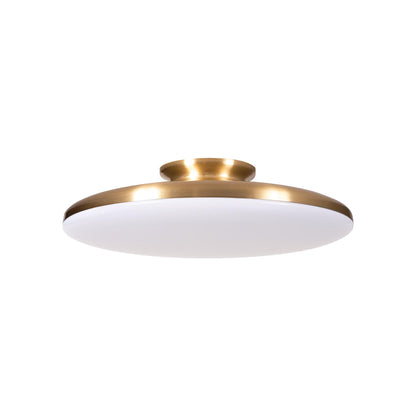 Skye LED Semi Flush Mount Ceiling Light in Satin Brass (15-Inch).