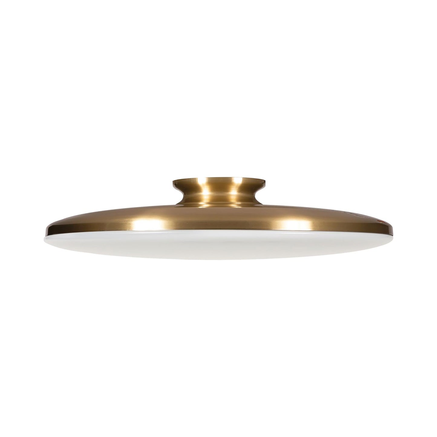 Skye LED Semi Flush Mount Ceiling Light in Satin Brass (19-Inch).