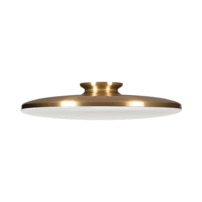 Skye LED Semi Flush Mount Ceiling Light in Satin Brass (19-Inch).