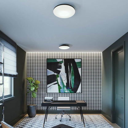 Skye LED Semi Flush Mount Ceiling Light in office.