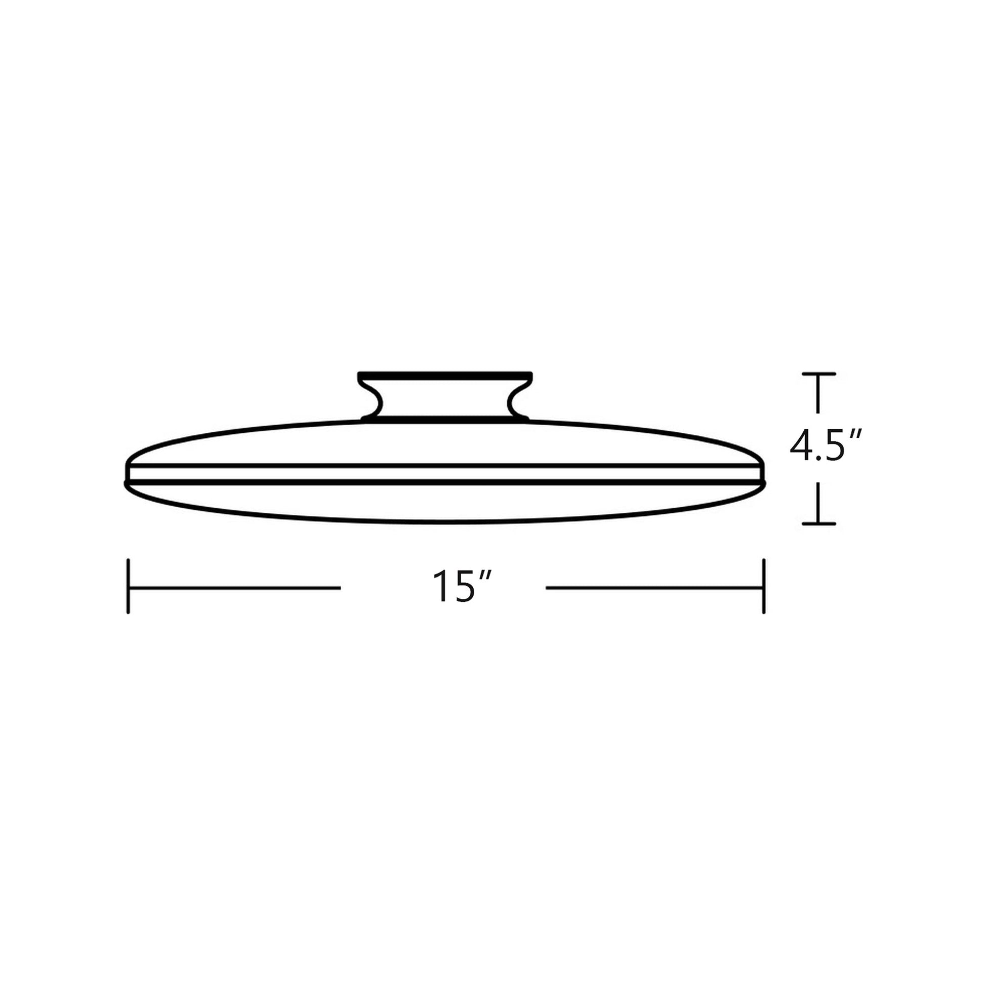 Skye LED Semi Flush Mount Ceiling Light - line drawing.