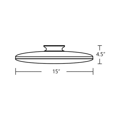 Skye LED Semi Flush Mount Ceiling Light - line drawing.