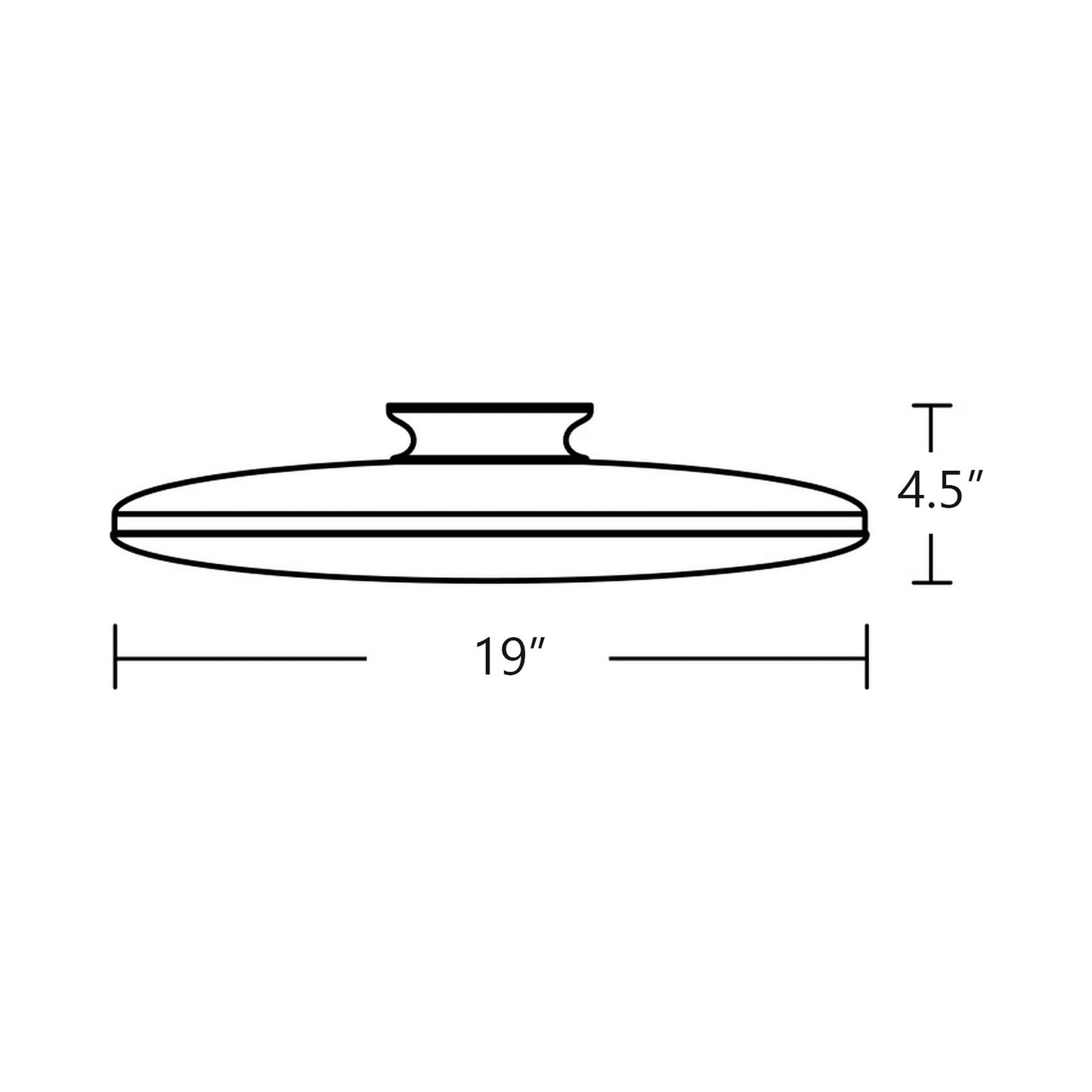Skye LED Semi Flush Mount Ceiling Light - line drawing.