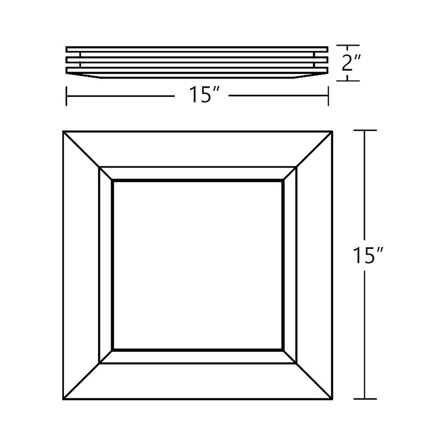 Sloane LED Flush Mount Ceiling Light - line drawing.