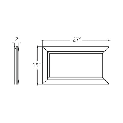 Sloane Linear LED Flush Mount Ceiling Light - line drawing.