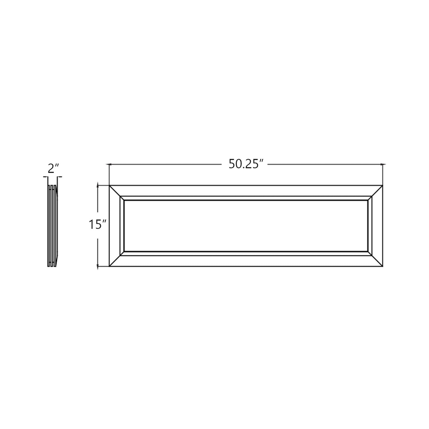 Sloane Linear LED Flush Mount Ceiling Light - line drawing.