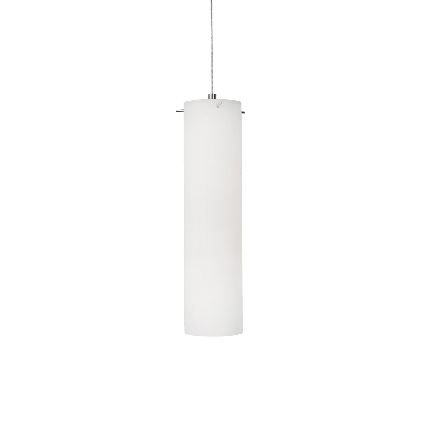 Soho LED Pendant Light in Satin Nickel.