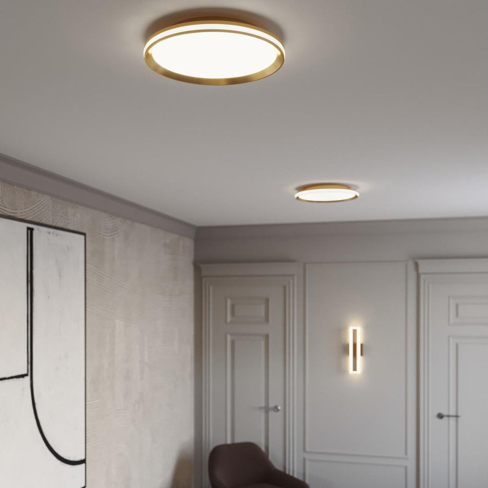 Sona LED Flush Mount Ceiling Light in living room.