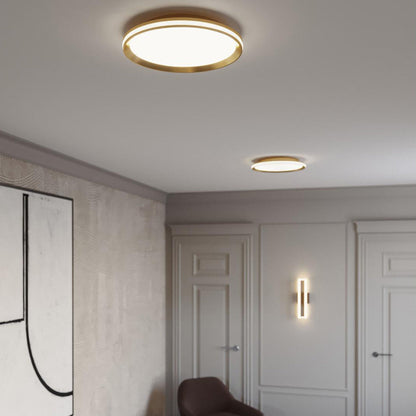 Sona LED Flush Mount Ceiling Light in living room.