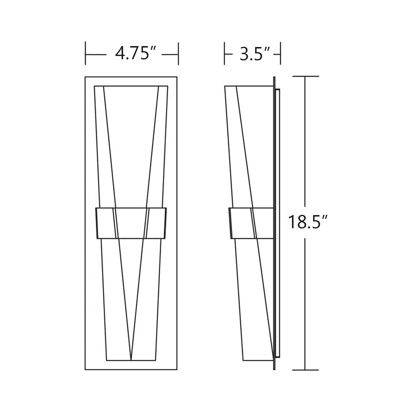 Sorrento LED Wall Light - line drawing.
