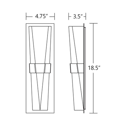 Sorrento LED Wall Light - line drawing.