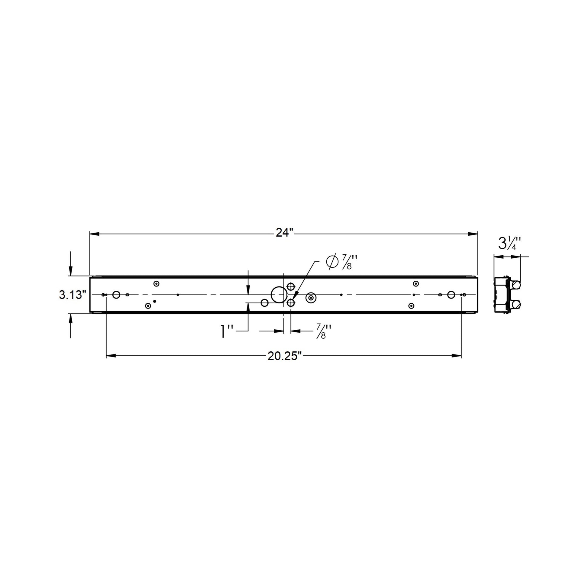 AFX Lighting ST Standard Strip Light - line drawing.