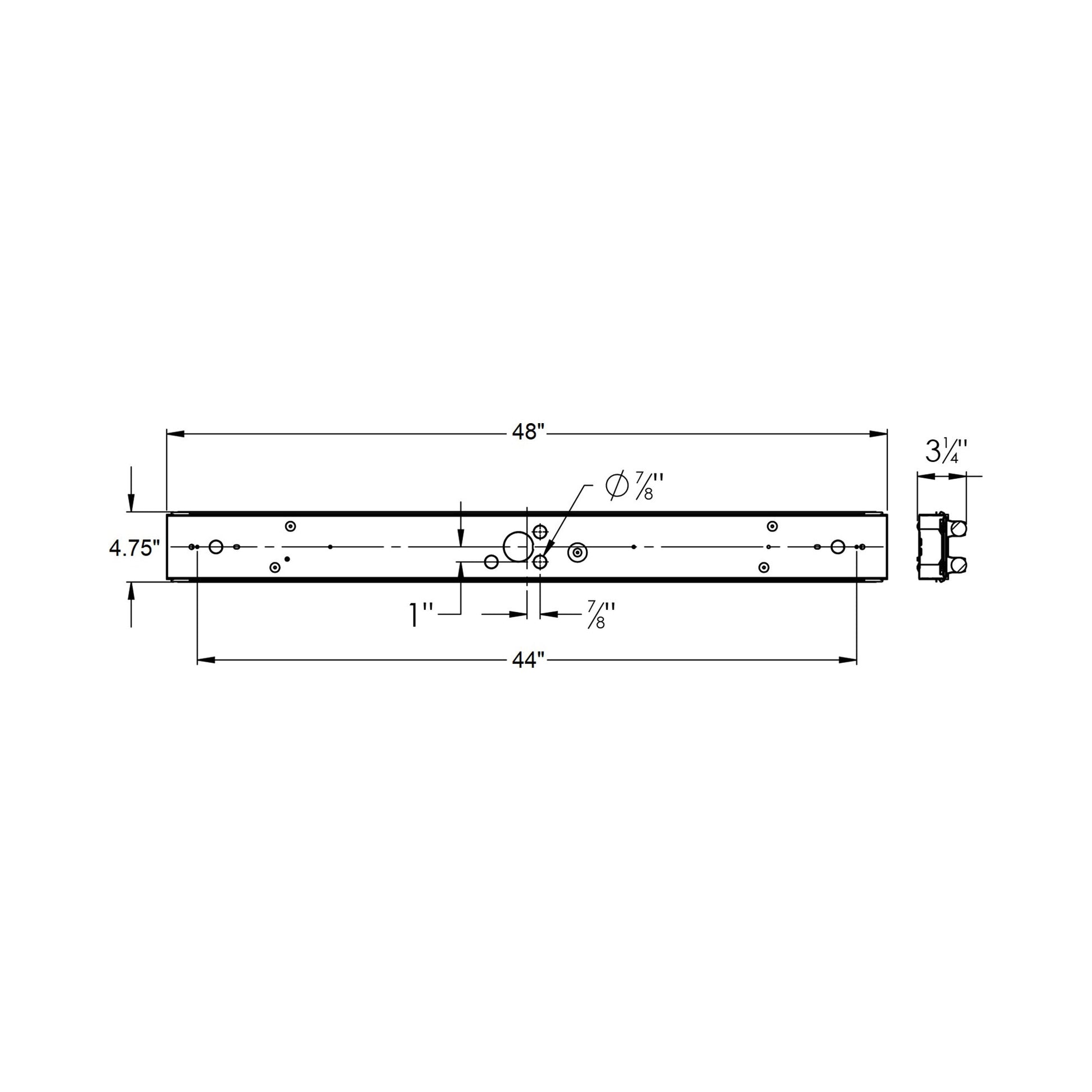 AFX Lighting ST Standard Strip Light - line drawing.