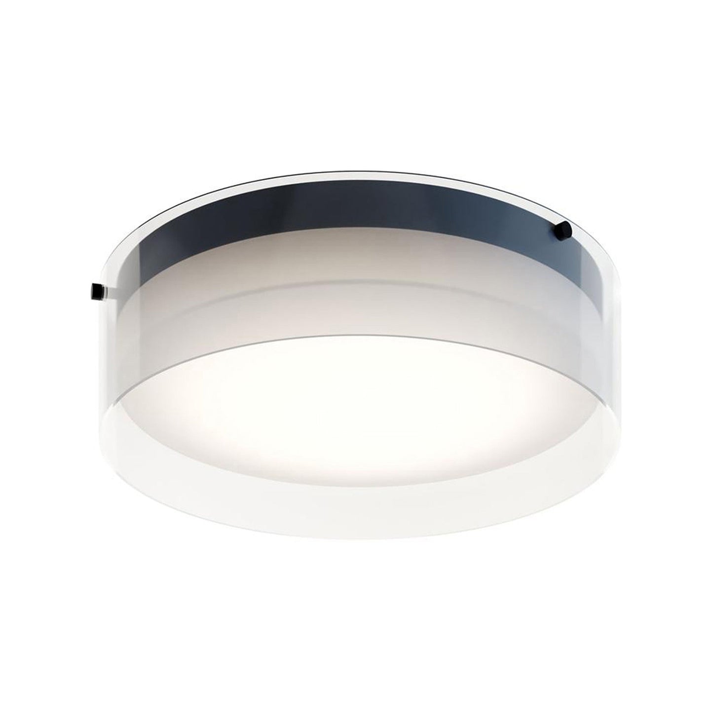 Studio LED Flush Mount Ceiling Light in Black (12-Inch).