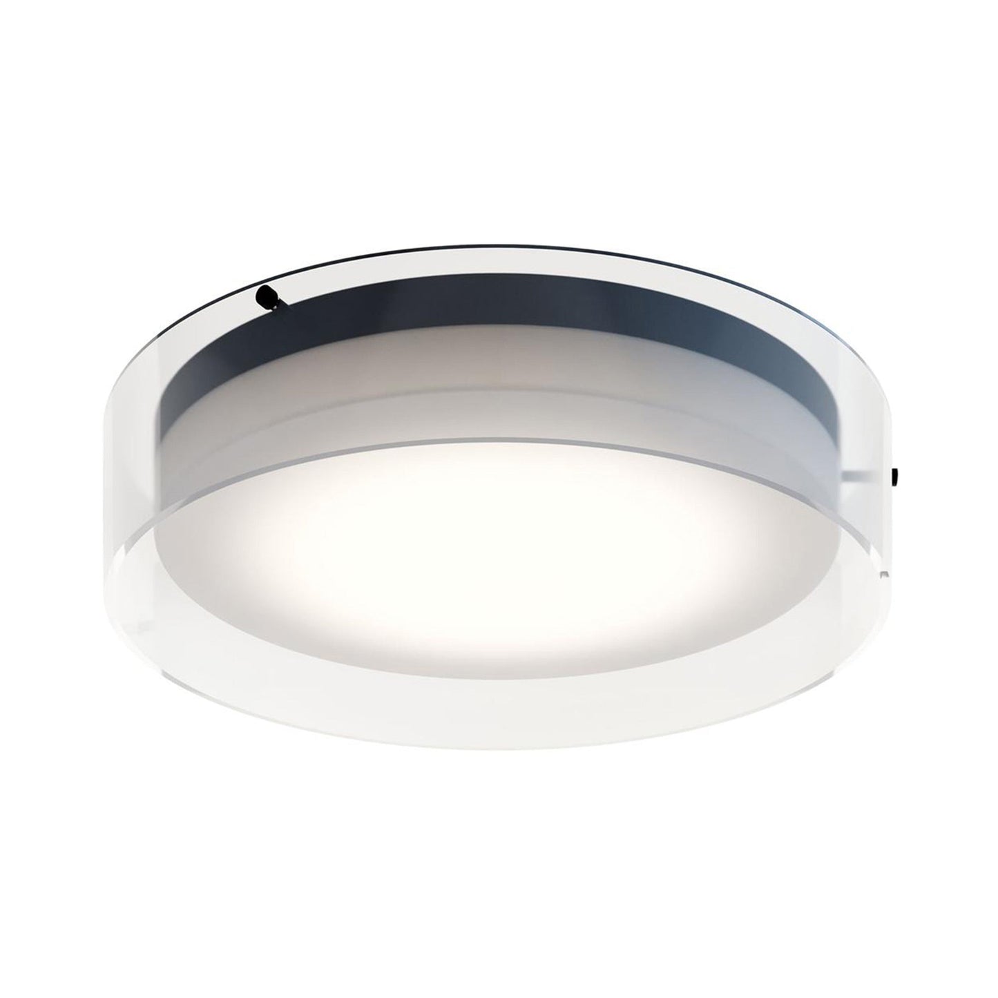 Studio LED Flush Mount Ceiling Light in Black (15.5-Inch).