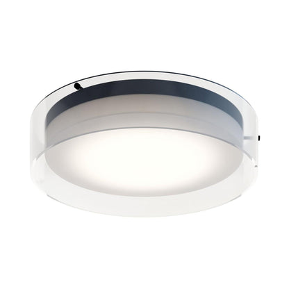 Studio LED Flush Mount Ceiling Light in Black (15.5-Inch).