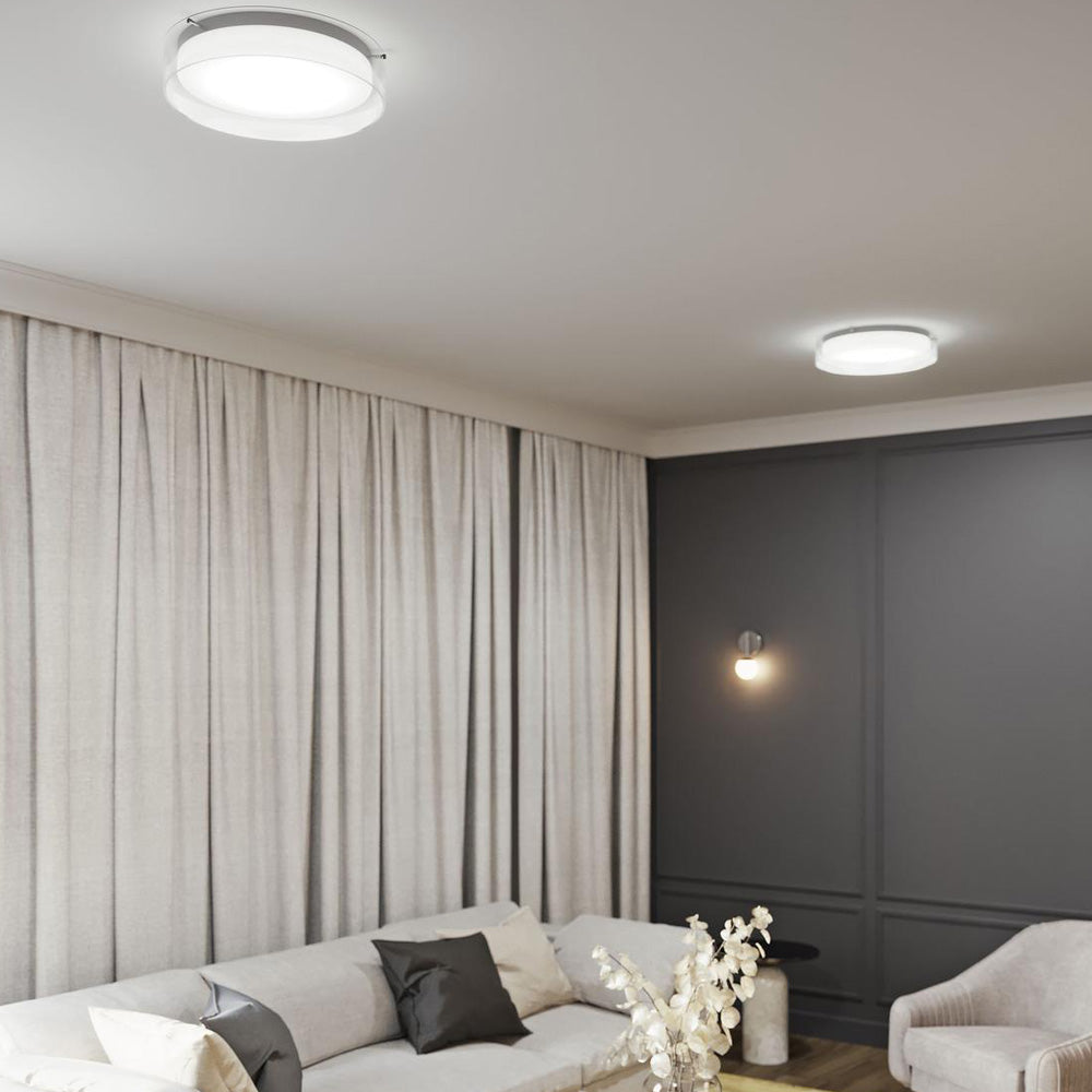 Studio LED Flush Mount Ceiling Light in living room.