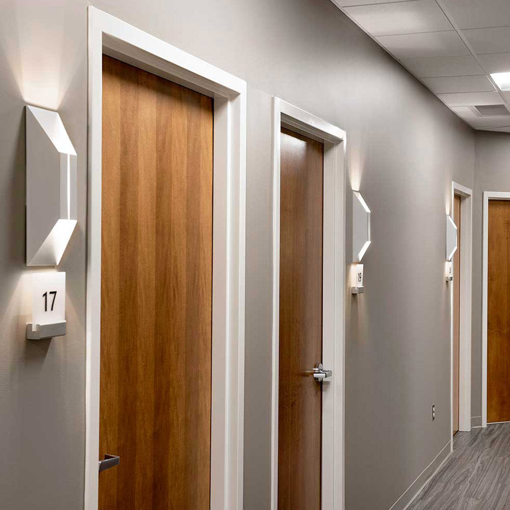 Summit LED Wall Light in hallway.