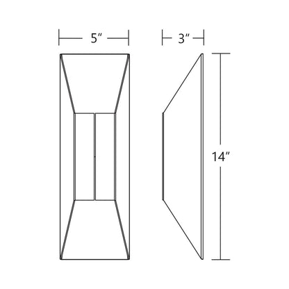 Summit LED Wall Light - line drawing.