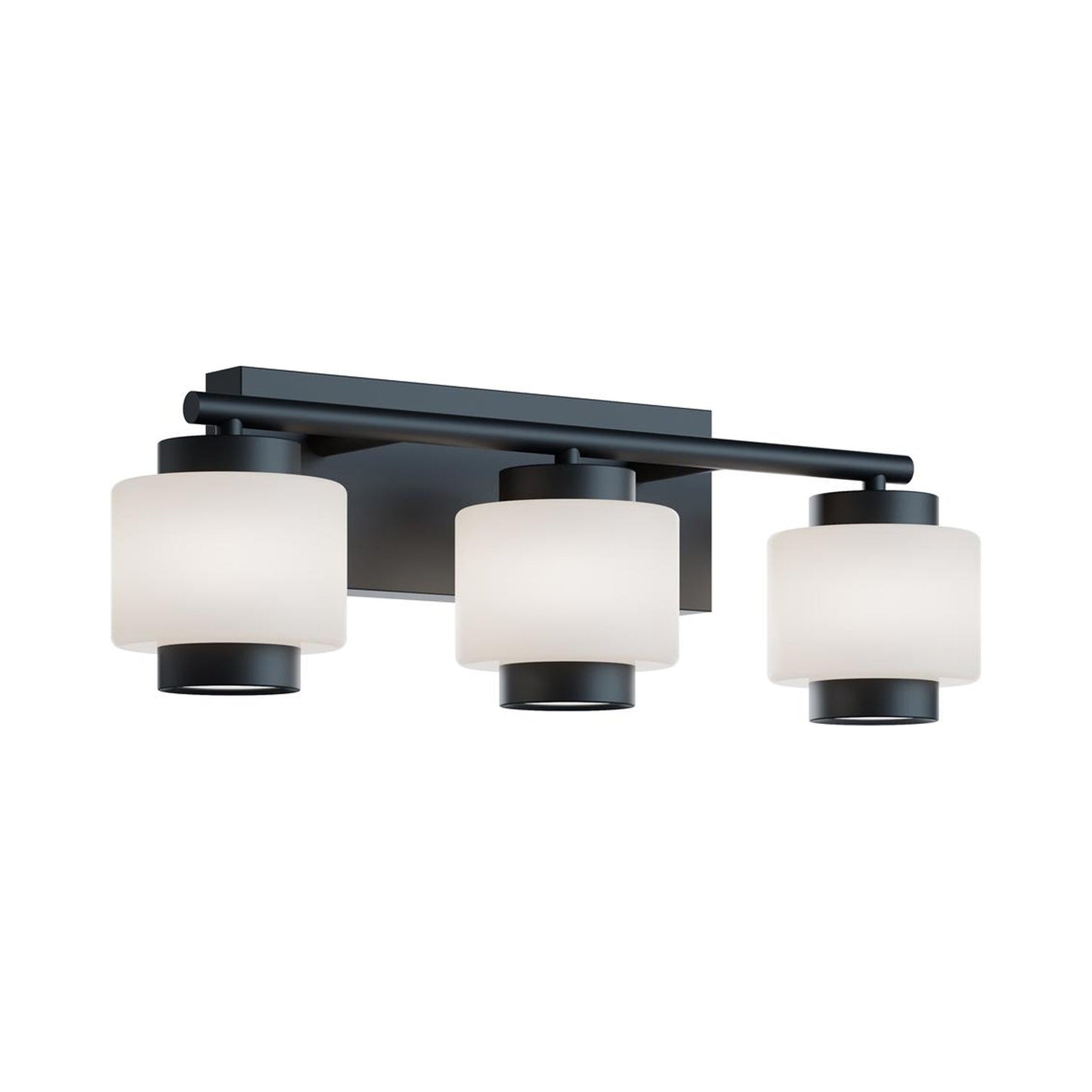 Sydney LED Bath Vanity Light in Black (3-Light).